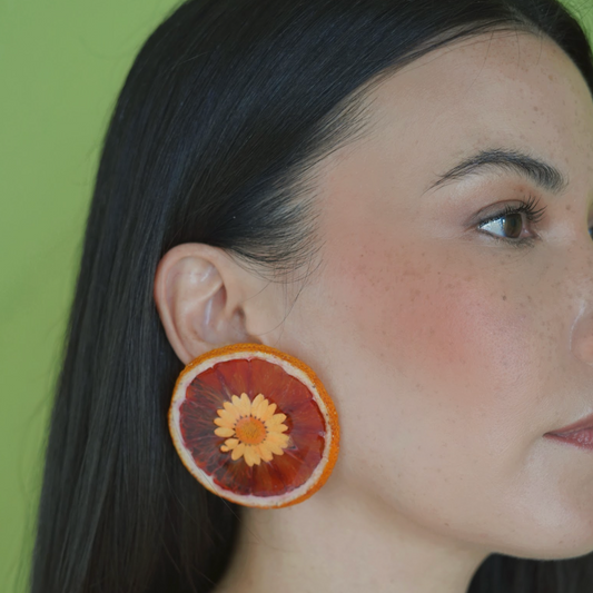 Blood Orange Floral Earring