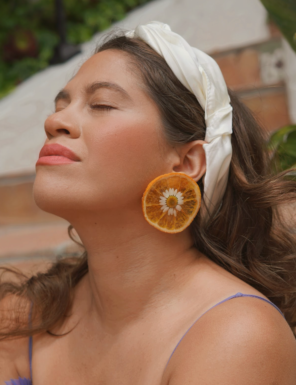 California Orange with Daisy Earring